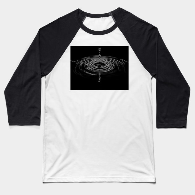 Black Water Drop Baseball T-Shirt by CANJ72